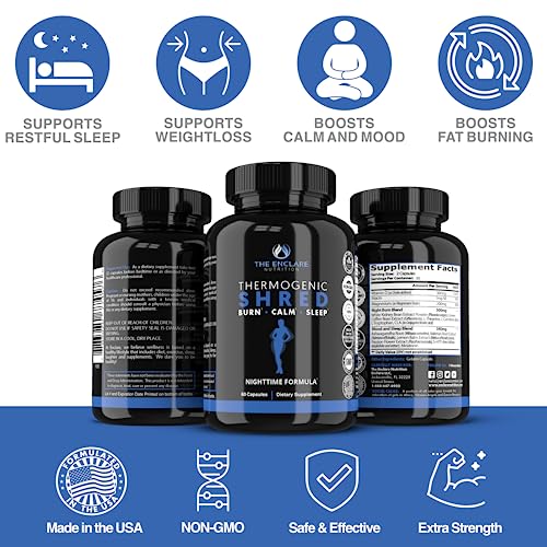 Thermogenic Shred - Fat Burner Sleep Aid Diet Pills, Appetite Suppressant for Weight Loss THE ENCLARE NUTRITION uk supplements