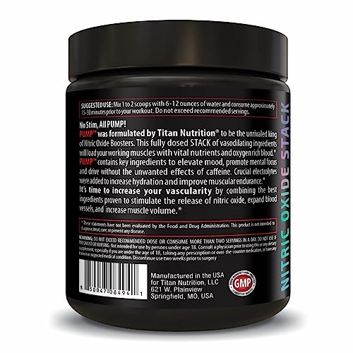 Pump- Nitric Oxide Boosting Stack Stim Free: Loaded with Citruline Malate for Maximum Titan Nutrition uk supplements