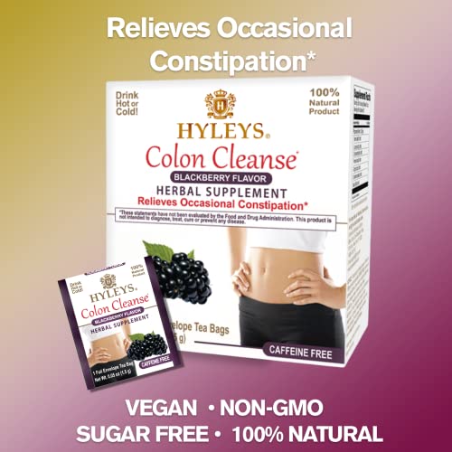 Hyleys Colon Cleanse Tea Blackberry Flavor - 50 Tea Bags (1 Pack) HYLEYS uk supplements