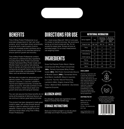 Time 4 Whey Protein Professional Time Release Grass Fed Native Whey Protein Powder, Whey Concentrate Time 4 Nutrition uk supplements
