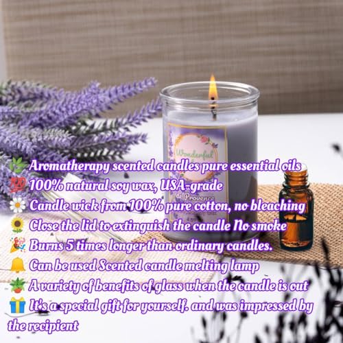 Wonderfulnature Lavender de Provence Pure Essential Oil Scented Candle, Aromatherapy WONDERFUL NATURE uk supplements