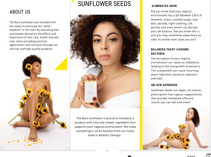 Sunflower Seeds - Vegan Vaginal Suppositories The Bare Sunflower uk supplements