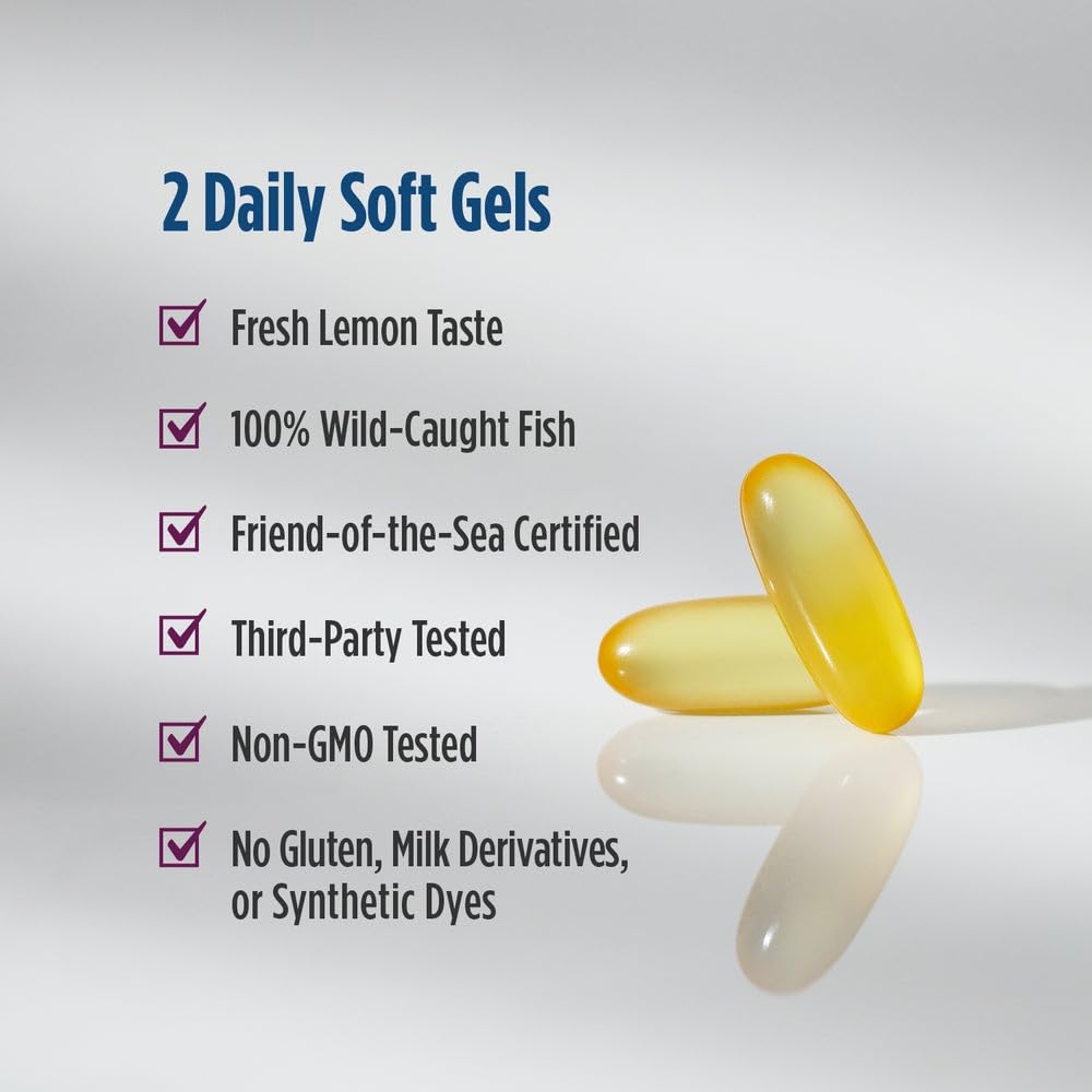 Nordic Naturals Complete Omega Xtra, Lemon - 60 Soft Gels - 1360 mg Omega-3 + 76 mg GLA - Healthy Skin - Cognition - Non-GMO - 30 Servings Nordic Naturals uk supplements
