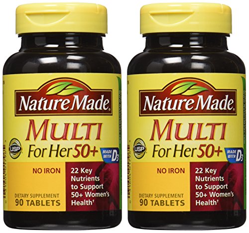 Nature Made Multi For Her 50+ Vitamin & Mineral Tabs, 90 ct (Pack of 2) Packaging May Nature Made uk supplements