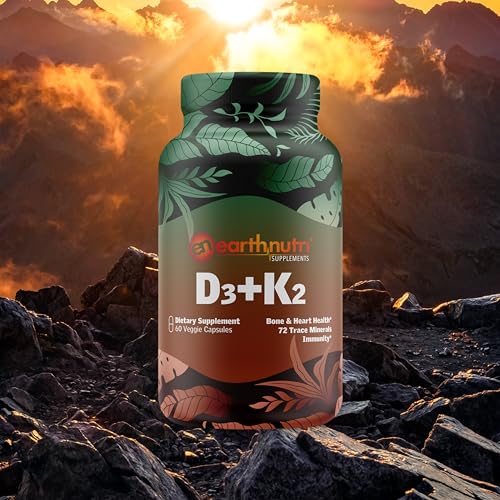 EarthNutri D3 + K2 Bone & Heart Health - 72 Trace Minerals, Vitamin D3 Vitashine, MENA EarthNutri uk supplements