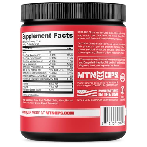 MTN OPS Enduro Nitric Oxide Supplement & Stim-Free Pre Workout - 30 Servings MTN OPS uk supplements