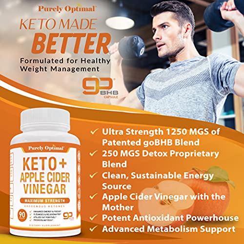Premium Keto Pills + Apple Cider Vinegar Capsules with Mother - Utilize Fat Purely Optimal uk supplements