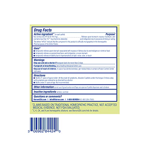 Boiron Nux Vomica 30C Homeopathic Medicine for Hangover Relief, Upset Stomach, Nausea Boiron uk supplements