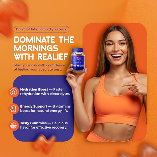 The Realief 60 Count Post Party Gummies – DHM, Milk Thistle & Electrolytes – Wellness Support – Strawberry Flavor – Wake Up Refreshed The Realief uk supplements