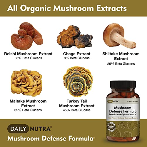DailyNutra Mushroom Defense Formula - Immune Support Supplement | Organic DailyNutra uk supplements