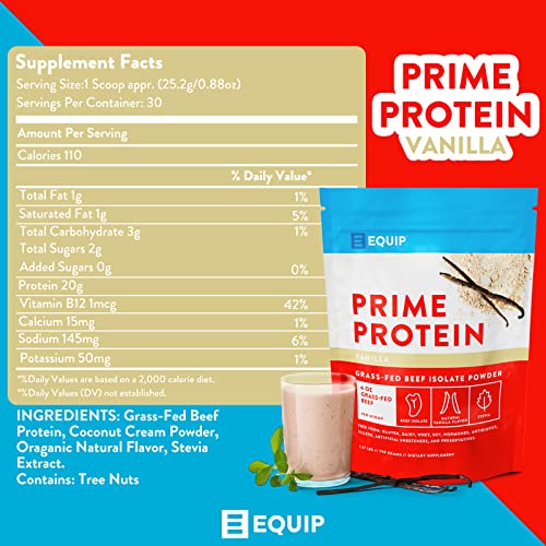 Equip Foods Prime Protein - Grass Fed Beef Protein Powder Isolate - Gluten Free Carnivore Equip uk supplements