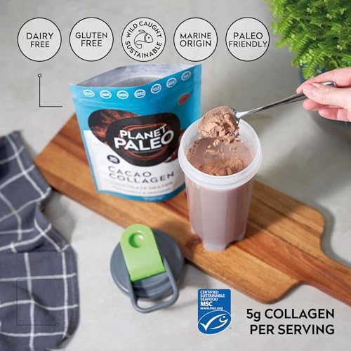 Planet PaleoCacao Collagen Powder (285g, 30 Servings) - MSC Certified, Wild Caught Marine Collagen Planet Paleo uk supplements