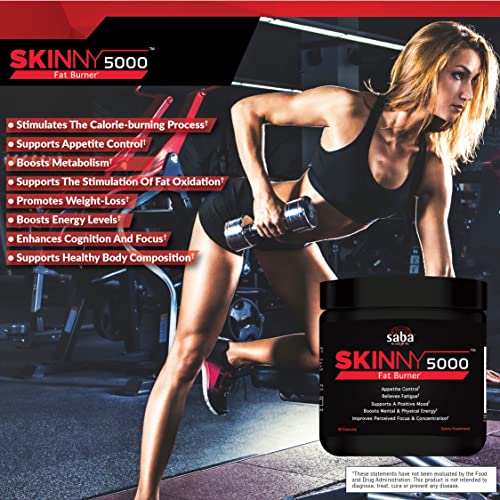 Saba Skinny 5000 -Fat Loss -Weight Loss-Appetite Control -Mild Jitter-Free Energy- Focus Saba uk supplements