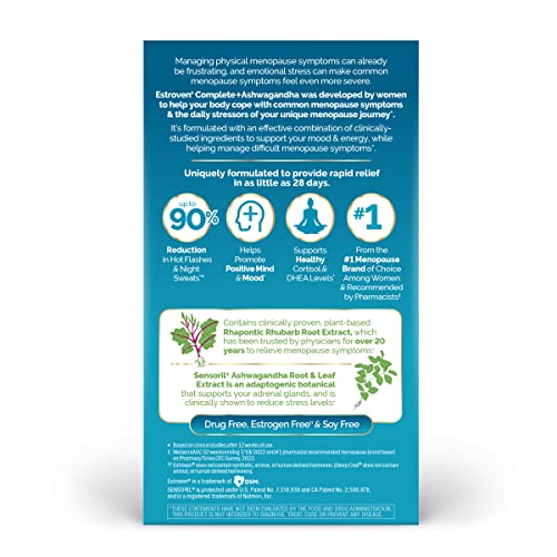 Estroven Complete + Ashwagandha Multi-Symptom Menopause Supplement for Women Estroven uk supplements