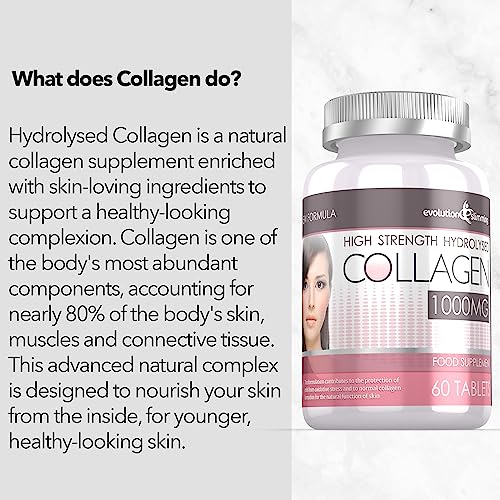 Hydrolysed Collagen High Strength 1,000mg for Hair, Skin & Nails, 60 Tablets, Evolution Slimming Evolution Slimming uk supplements