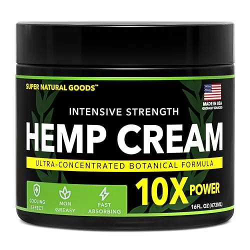Super Natural Goods Hemp Cream with Hemp Oil, Turmeric, Arnica & Menthol – Botanical Cream with a Cooling Sensation for Localized Application (16oz) Super Natural Goods uk supplements