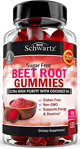 Sugar Free Beet Root Gummies - Nitric Oxide Beet Chews Infused with Coconut Oil BioSchwartz uk supplements