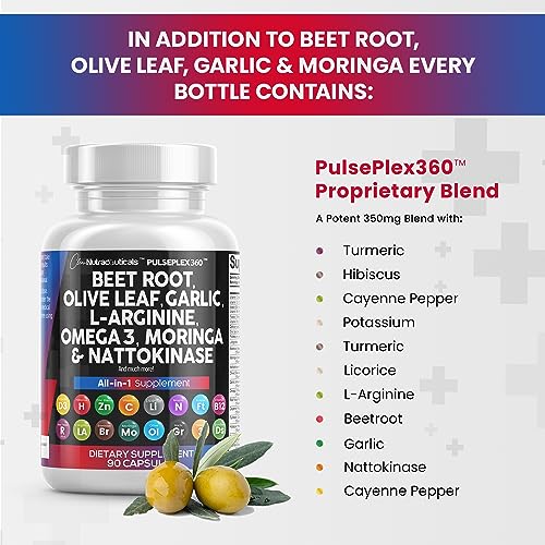 Beet Root Capsules 6000mg Olive Leaf 6000mg Nattokinase 4000 FU Clean Nutraceuticals uk supplements