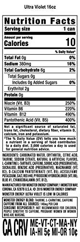 Monster Energy Ultra Violet, Sugar Free Energy Drink, 16 Ounce (Pack of 15) Monster Energy uk supplements