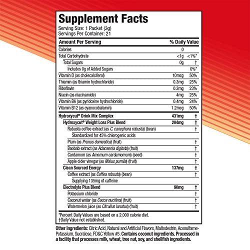 Hydroxycut Drink Mix Weight Loss Supplements, Lemonade, 21 Count (Pack of 1) Hydroxycut uk supplements