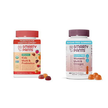 SmartyPants Kids Multivitamin Gummies 120 Count and Women's Multivitamin Gummies 60 Count Bundle SmartyPants uk supplements