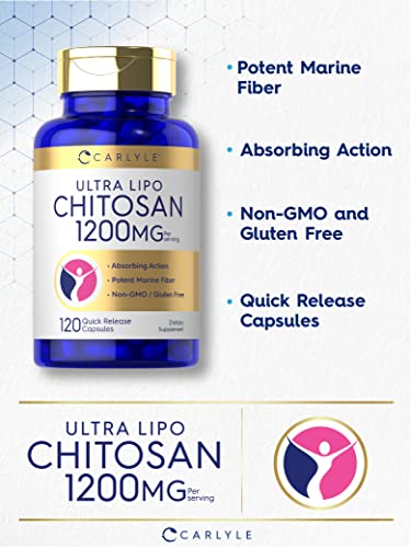 Carlyle Chitosan Supplement 1200mg | 120 Quick Release Capsules | Non-GMO Carlyle uk supplements