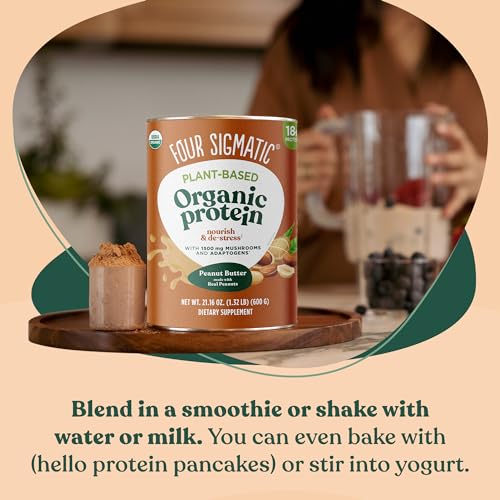 Four Sigmatic Organic Plant-Based Protein Powder Peanut Butter Protein with Lion’s Mane Four Sigmatic uk supplements