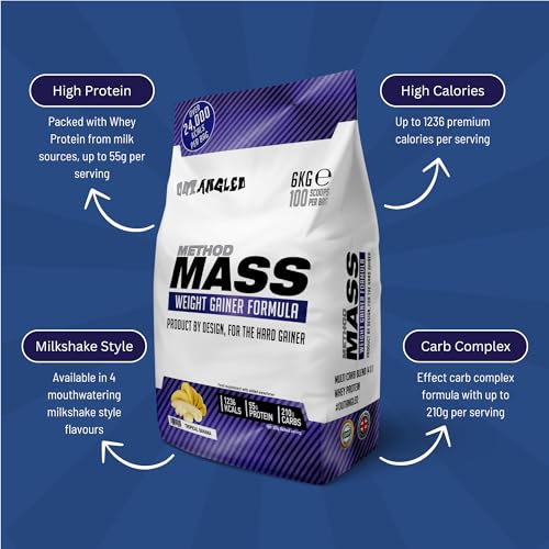 Out Angled Method Mass Gainer Powder, Tropical Banana, 6kg, 100 Scoops OUT ANGLED uk supplements