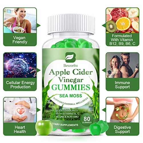 B BEWORTHS Apple Cider Vinegar & Sea Moss Gummies, Organic ACV Gummies B BEWORTHS uk supplements