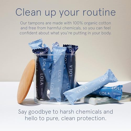 LOLA Organic Cotton Tampons, 8 Count - Tampons Regular, Period Feminine Hygiene Products LOLA uk supplements