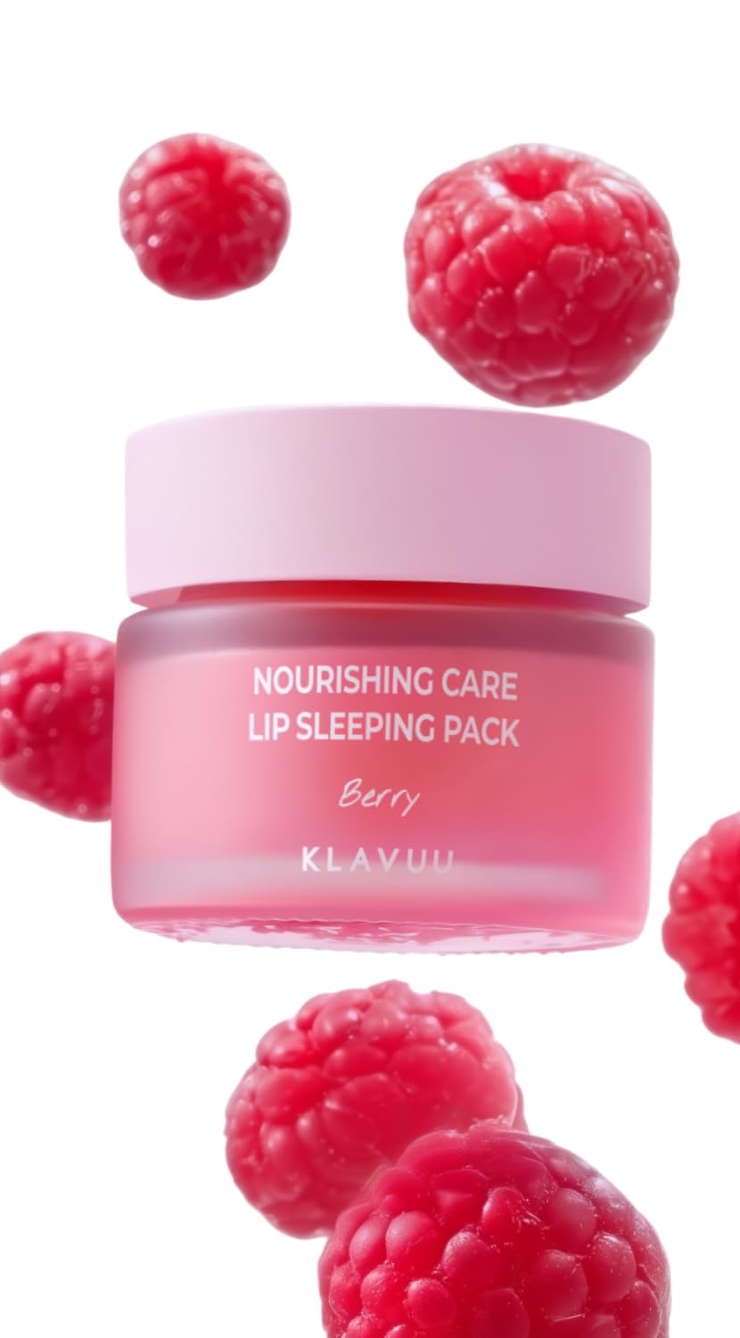 Klavuu Lip Mask Sleeping Pack (0.7oz) – Overnight Deep Hydrating Korean Lip Balm Treatment for Very Dry, Chapped Lips | Lip Lightening & Plumping with Instant Hydration | Gentle Exfoliating (Berry) KLAVUU uk supplements