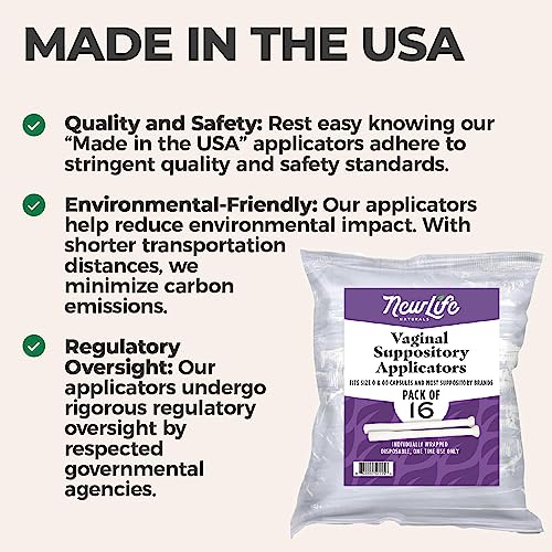 NewLife Naturals Disposable Plastic Vaginal Suppository Applicators - Fits Most Boric Acid Suppositories NewLife Naturals uk supplements