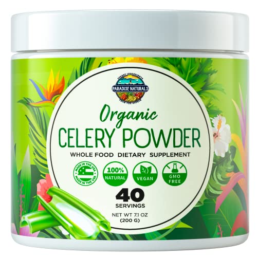 Organic Celery Juice Powder (40 Servings) Supports Gut Health, Detox Juice Cleanse Paradise Naturals, Purest Ingredients from the Source uk supplements