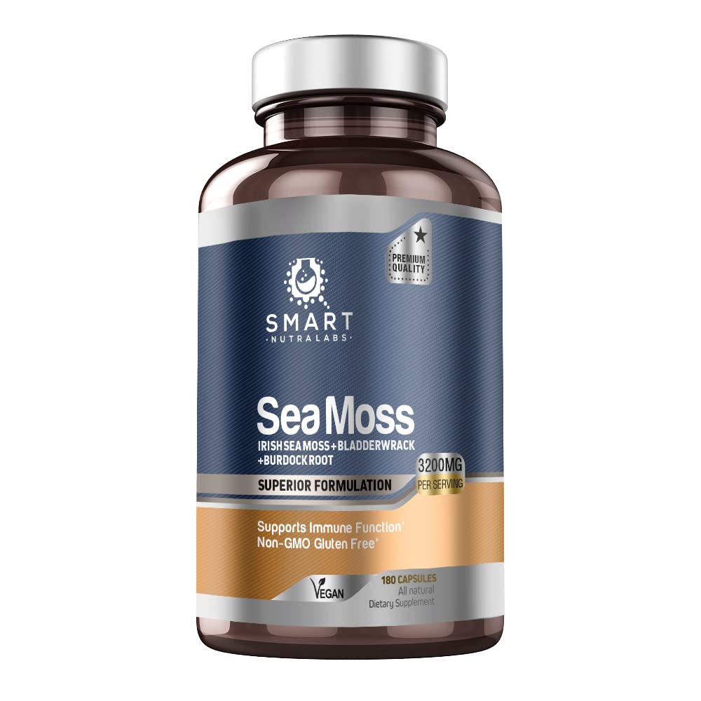 SMART NUTRA LABS Organic Sea Moss 3200MG Per Serving- 180 Vegan SMART NUTRA LABS uk supplements