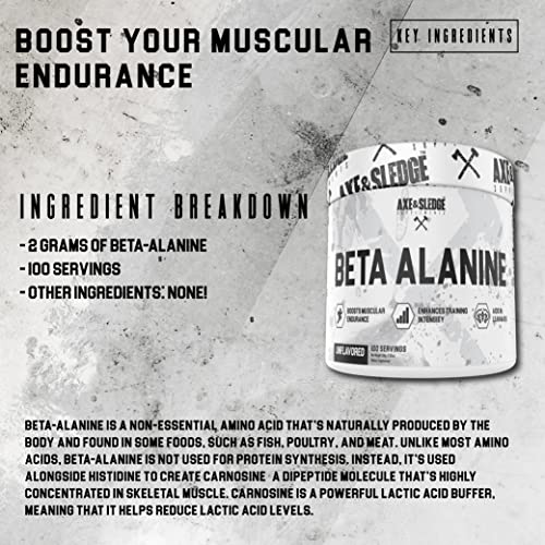 Axe & Sledge Supplements Beta Alanine Basics Powder, Supports Endurance, Performance Axe & Sledge uk supplements
