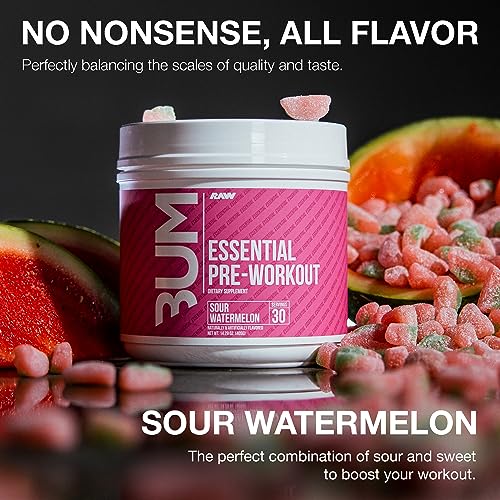 RAW Essential Pre-Workout Powder (Sour Watermelon) - Chris Bumstead Sports Nutrition RAW uk supplements