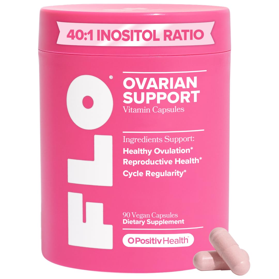 O Positiv FLO Ovarian Health Support - Hormone Balance for Women, Supplement with DIM, Myo & D-Chiro Inositol, Folic Acid - Supports Healthy Ovulation, Cycle Regularity - 30 Servings O Positiv uk supplements
