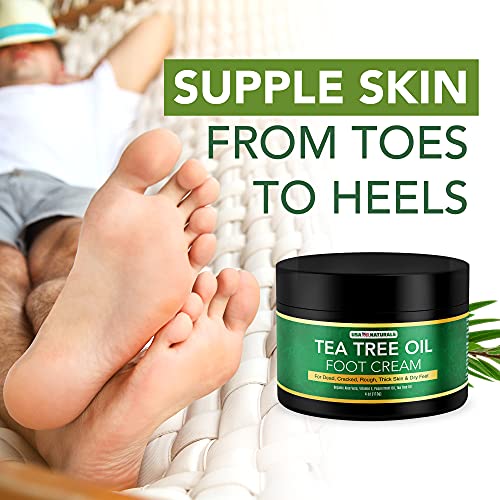 Tea Tree Oil Foot Cream For Dry Cracked Heels Repair - Natural Foot Cream For Dry Cracke USA Naturals uk supplements