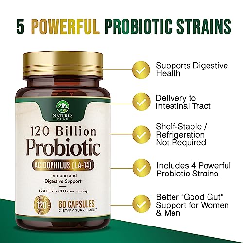 Nature's Peak Probiotics for Digestive Health - 120 Billion CFU with Diverse Strains Nature's Peak uk supplements