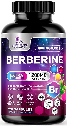 Berberine Supplement 1200mg per Serving - High Absorption Heart Health Support Nature's Nutrition uk supplements