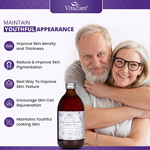 Diamond Elixir Marine Liquid Collagen Type 1 & 3 Hydrolysed Collagen Peptides 10000mg VitaZam uk supplements