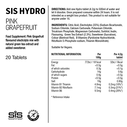Science In Sport Hydro Hydration Tablets, Gluten-Free, Zero Sugar, Pink Grapefruit Science in Sport uk supplements