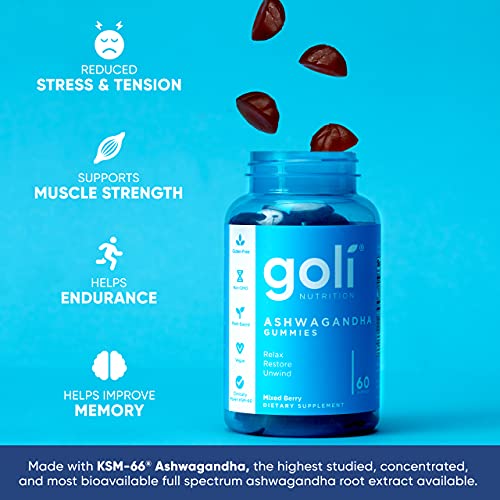 Goli Ashwagandha & Vitamin D Gummy 120 Count - Relax. Restore. Unwind Goli uk supplements