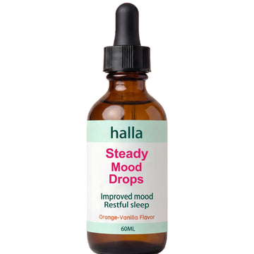 Halla Steady Mood Drops, with Saffron Extract – Fast Absorption Cognitive & Emotional Balance Supplement – Advanced Brain Nutrient Blend – Orange Vanilla Flavor, 2 fl oz DFTLUUE uk supplements