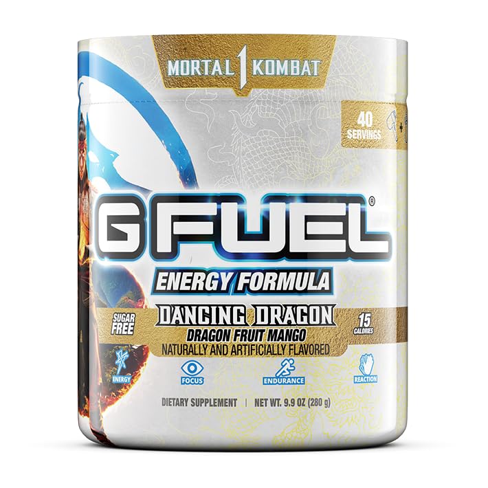 G fuel Mortal Kombat Dancing Dragon Energy Powder, Sugar Free, Clean Caffeine Focus G fuel uk supplements