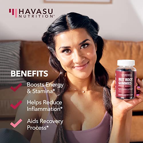 Beet Root + COQ10 Gummies Nitric Oxide Booster for Healthy Energy & Circulation Support HAVASU NUTRITION uk supplements