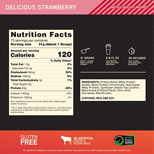 Optimum Nutrition Gold Standard 100% Whey Protein Powder, Delicious Strawberry Optimum Nutrition uk supplements