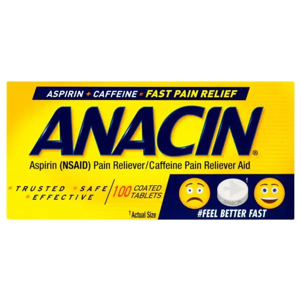 Anacin Fast Pain Relief Pain Reducer Aspirin Tablets, 200 Tabs (Value Pack of 2) ANACIN uk supplements
