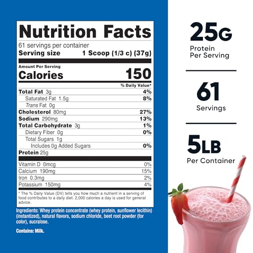 Nutricost Whey Protein Concentrate (Strawberry Milkshake) 5LBS - Gluten Free Nutricost uk supplements