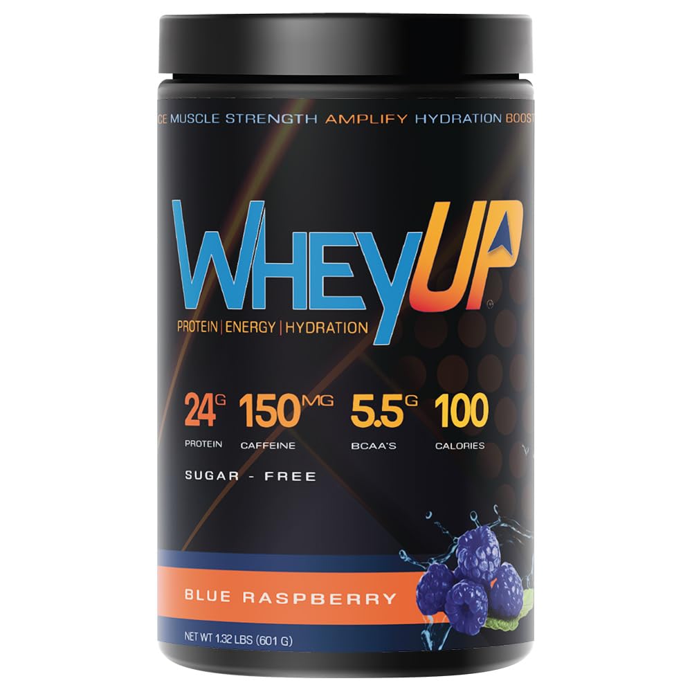 WheyUP Clear Whey Isolate Protein Powder, Blue Raspberry - 150mg Caffeine - 20 Servings WheyUP uk supplements